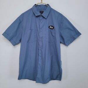 BRIXTON Blue Builders Auto Mechanic Shirt Size L Button Down Utility Workwear